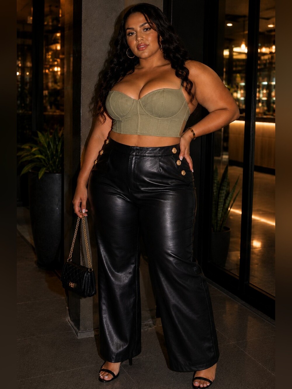 BOLD Elements NWT Size 18 Faux Leather Wide Leg Pants